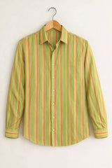 Men’s Green Multicolor Stripe Classic Shirt