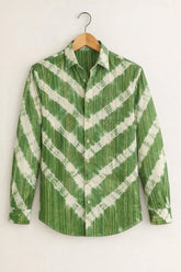 Men’s Green Chevron Tie-Dye Shirt