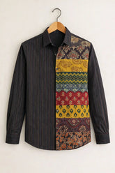 Men’s Patchwork Ethnic Print Designer Shirt