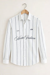 Men’s Classic White Vertical Stripe Shirt