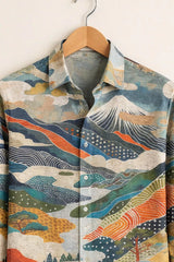 Men’s Artistic Landscape Print Premium Shirt