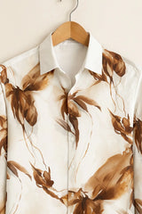 Men’s Brown Floral Artistic Printed Shirt