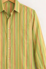 Men’s Green Multicolor Stripe Classic Shirt