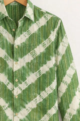 Men’s Green Chevron Tie-Dye Shirt