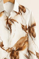 Men’s Brown Floral Artistic Printed Shirt