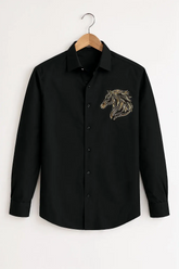 Blue Golden Horse Diamond Pattern with Embellished side Work
