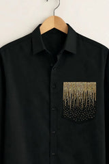 Black Royale with Gold Embellished Pocket Work