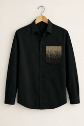 Black Royale with Gold Embellished Pocket Work