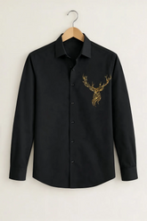 Signature Look – Diamond Work Deer Black Shirt