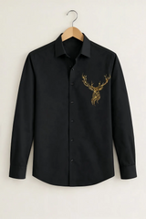 Signature Look – Diamond Work Deer Black Shirt