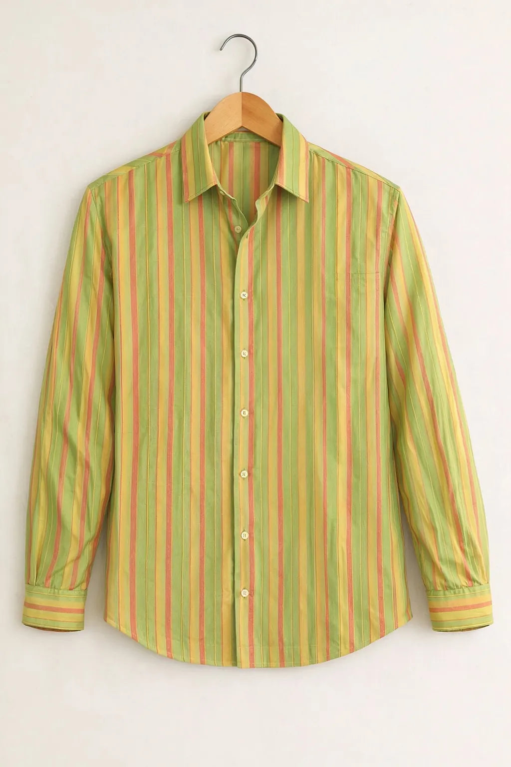 Men’s Green Multicolor Stripe Classic Shirt