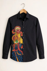 Men’s Kathakali Art Graphic Black Shirt