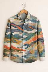 Men’s Artistic Landscape Print Premium Shirt