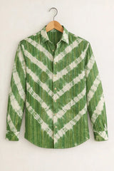 Men’s Green Chevron Tie-Dye Shirt