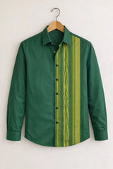 Emerald Green Ethnic Stripe Designer Shirt