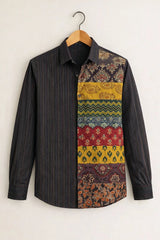 Men’s Patchwork Ethnic Print Designer Shirt