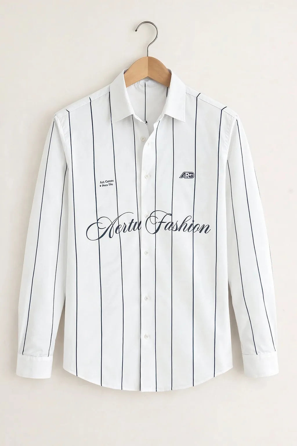 Men’s Classic White Vertical Stripe Shirt