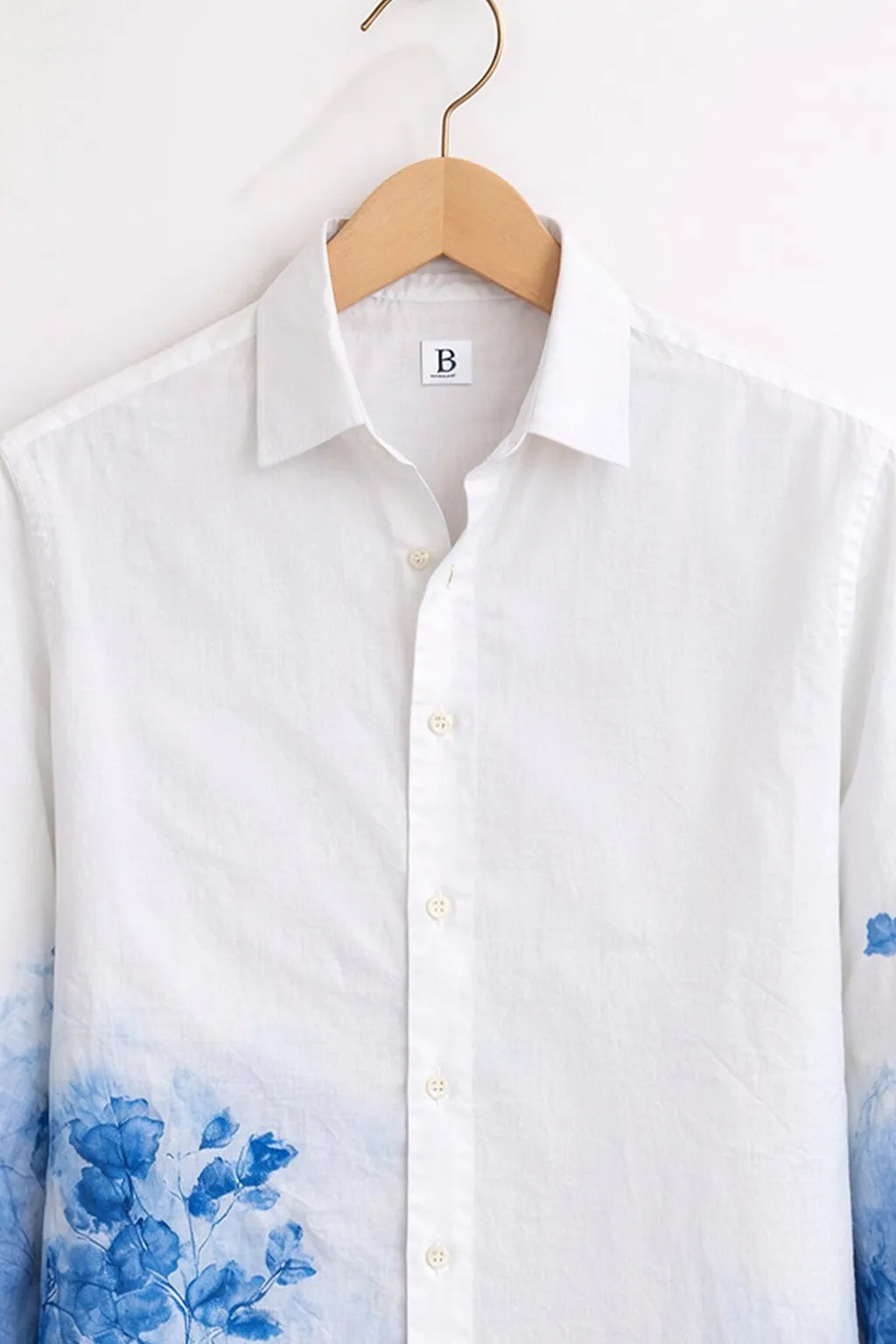 Men’s Blue Floral Ombre Designer Shirt