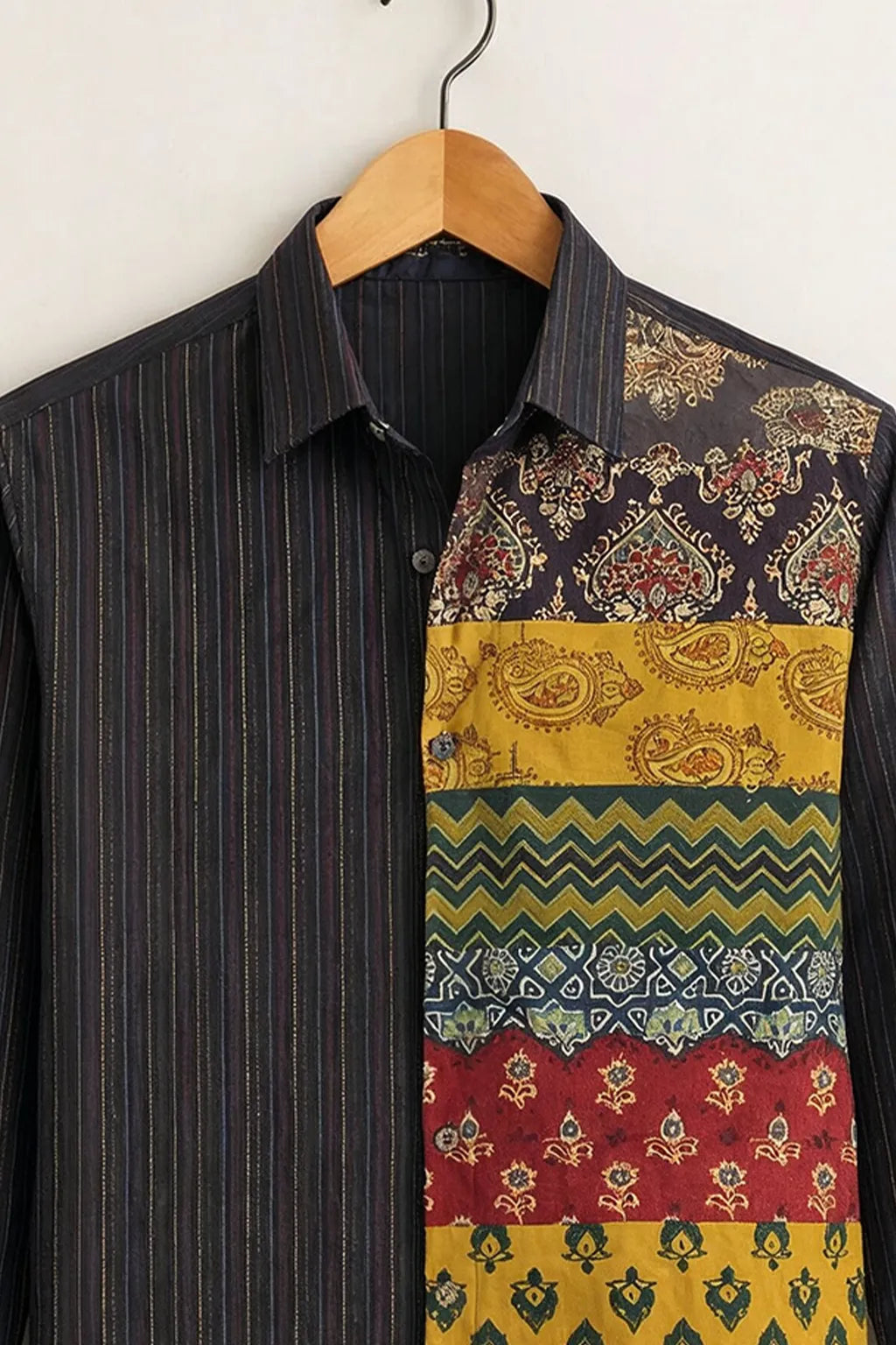 Men’s Patchwork Ethnic Print Designer Shirt