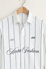Men’s Classic White Vertical Stripe Shirt