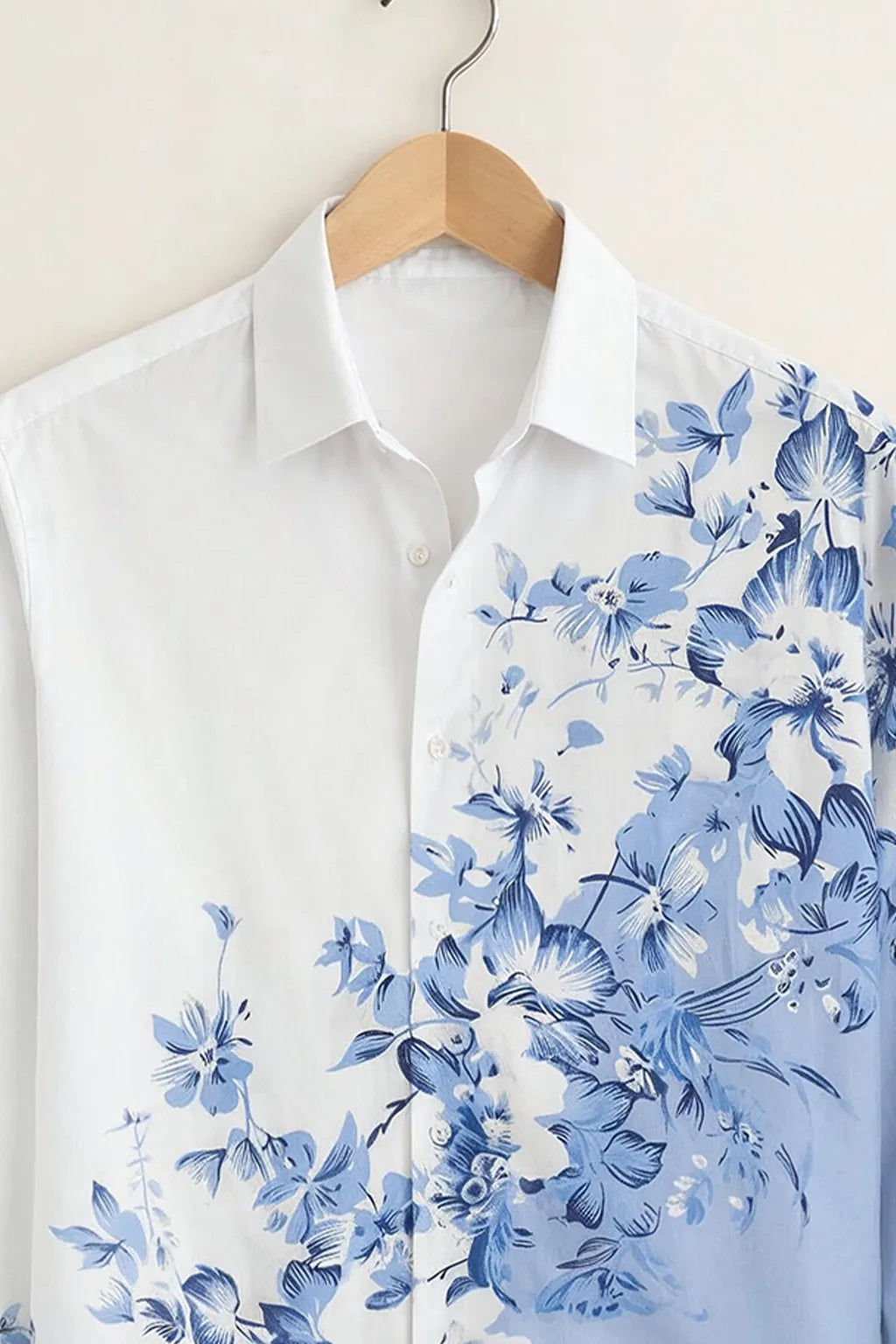 Men’s Blue Floral Gradient Designer Shirt