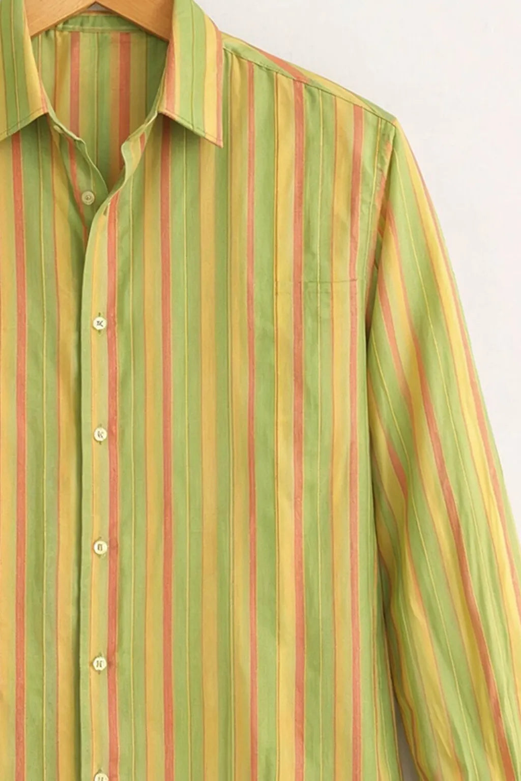 Men’s Green Multicolor Stripe Classic Shirt