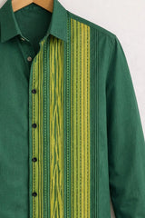 Emerald Green Ethnic Stripe Designer Shirt
