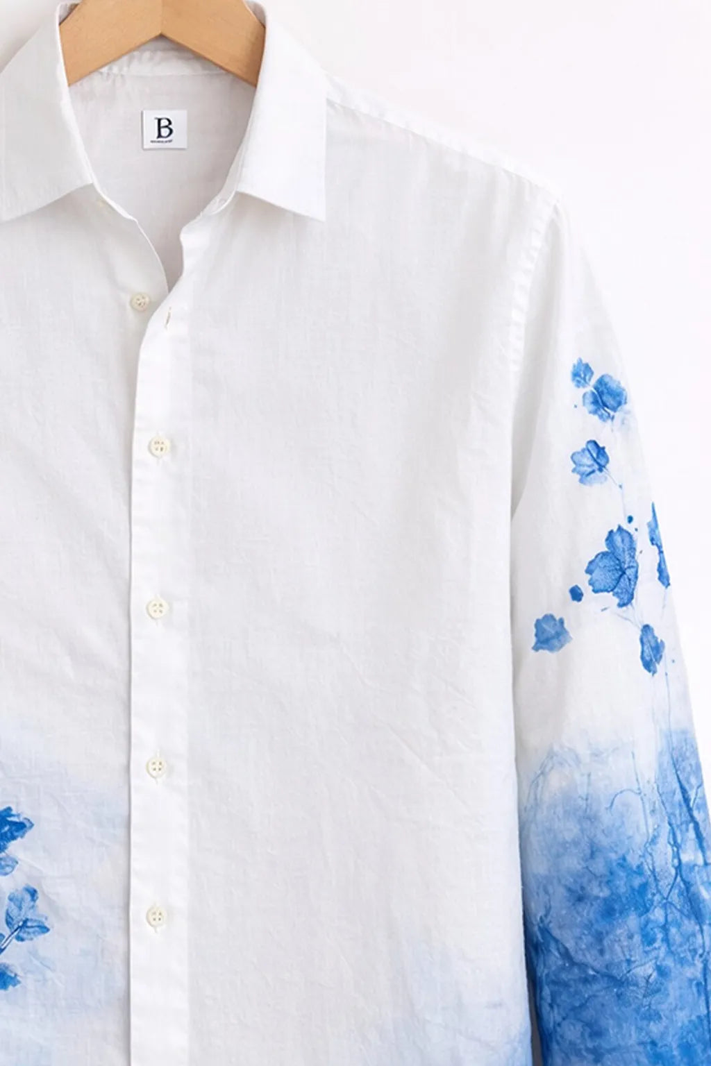 Men’s Blue Floral Ombre Designer Shirt