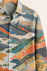 Men’s Artistic Landscape Print Premium Shirt