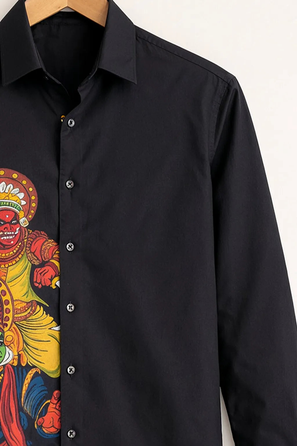Men’s Kathakali Art Graphic Black Shirt