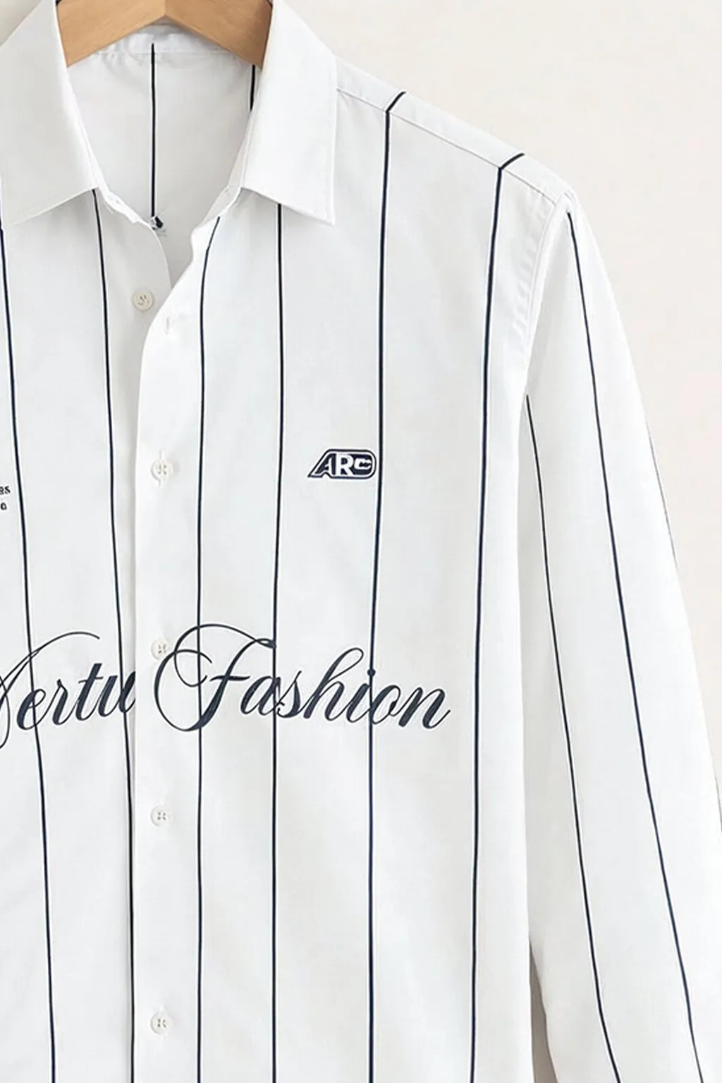 Men’s Classic White Vertical Stripe Shirt