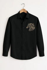 Blue Golden Horse Diamond Pattern with Embellished side Work