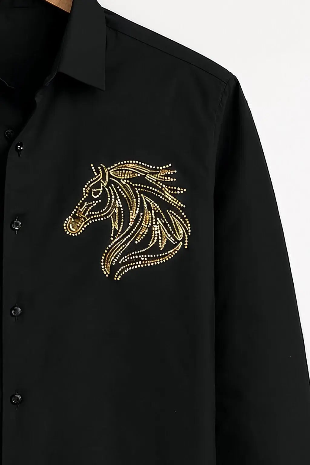 Blue Golden Horse Diamond Pattern with Embellished side Work