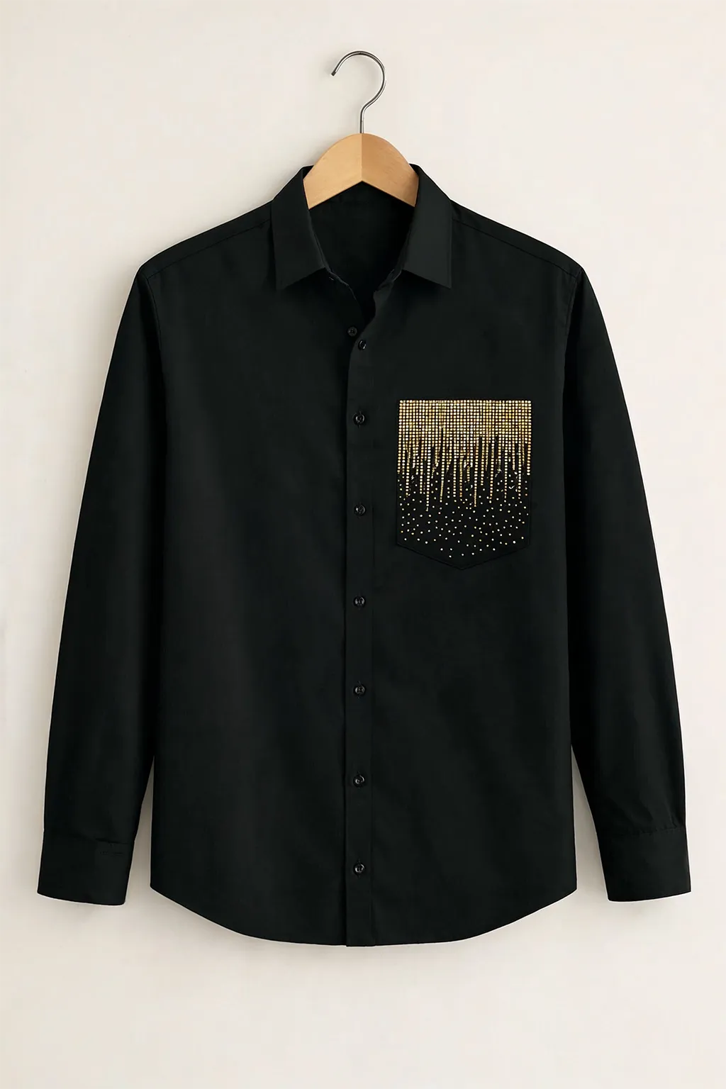 Black Royale with Gold Embellished Pocket Work